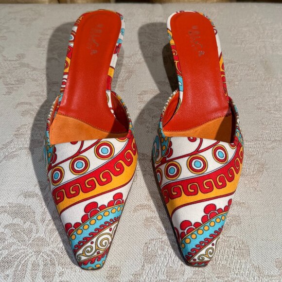 Unisa Resort Multi Color Kitten Heel Mules - Picture 2 of 6